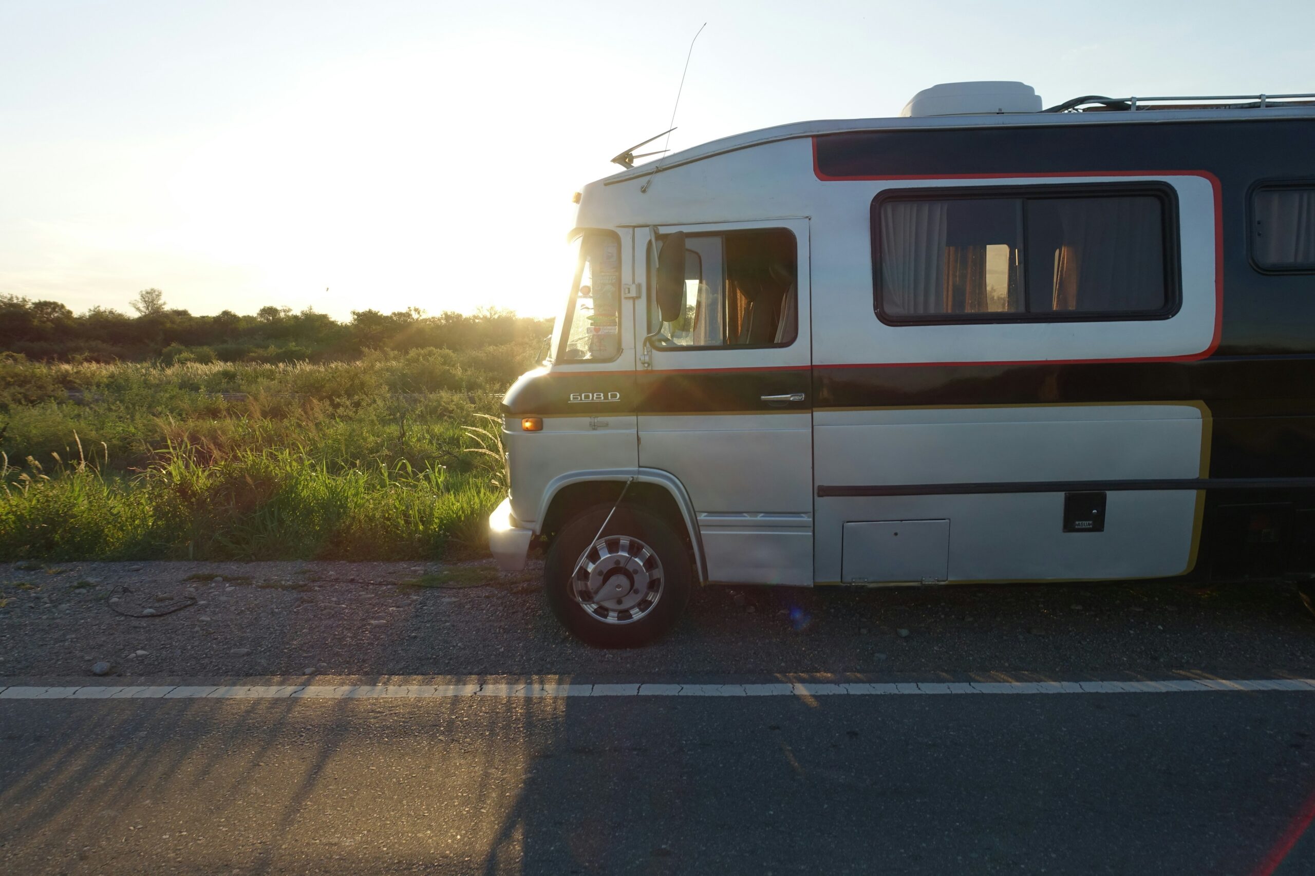Trailer on side of road